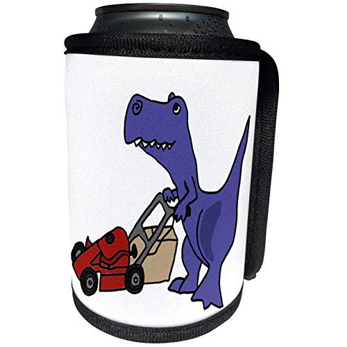 3dRose All Smiles Art Dinosaurs - Funny T-rex Dinosaur Pushing Lawn Mower - Can Cooler Bottle Wrap -cc-196240-1- 3dRose All Smiles Art Dinosaurs - Funny T-rex Dinosaur Pushing Lawn Mower - Can Cooler Bottle Wrap -cc-196240-1-