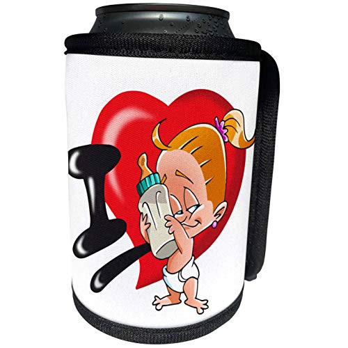 3dRose Edmond Hogge Jr  Cartoons - I Love Babies - Can Cooler Bottle Wrap -cc-204538-1-