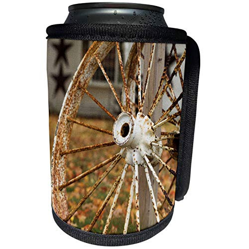 3dRose Danita Delimont - New Hampshire - New Hampshire, Lake Winnipesaukee, Moultonborough, old wagon wheel - Can Cooler Bottle Wrap -cc-251206-1- 3dRose Danita Delimont - New Hampshire - New Hampshire, Lake Winnipesaukee, Moultonborough, old wagon wheel - Can Cooler Bottle Wrap -cc-251206-1-