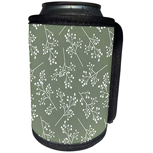 3dRose Janna Salak Designs Boho - Olive Babies Breath - Can Cooler Bottle Wrap -cc-310699-1-