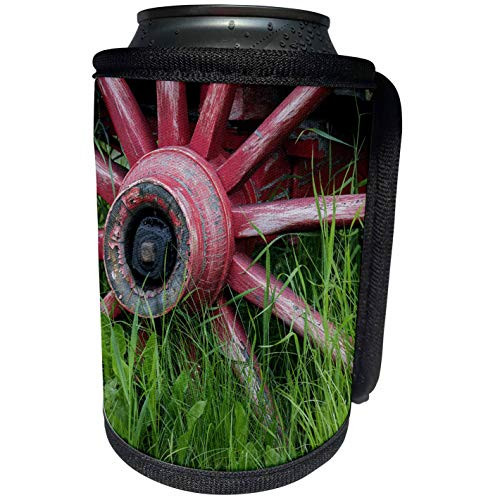 3dRose Danita Delimont - Scenics - USA, Alaska, Chena Hot Springs. Vintage wagon wheel and grass. - Can Cooler Bottle Wrap -cc-314434-1-