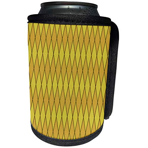 3dRose 777images Designs Patterns - Vintage gold diamond shaped wallpaper pattern - Can Cooler Bottle Wrap -cc-171854-1-