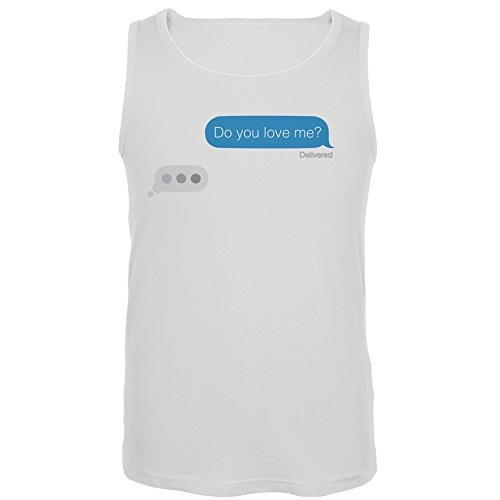 Do You Love Me Text Tank Top - X-Large White