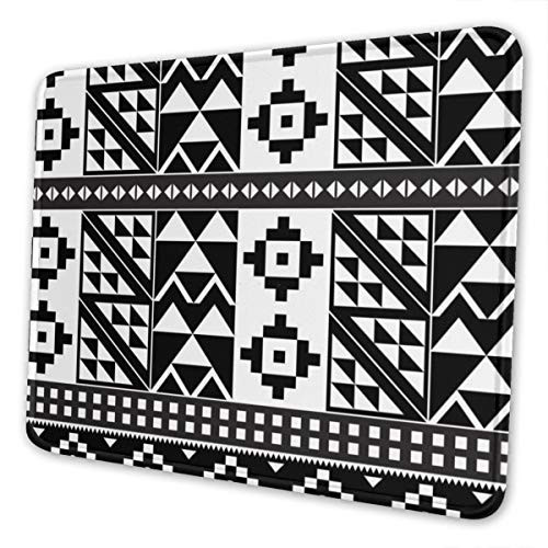 African Tribal Kente Monochrome Cloth Style Pattern Seamless Design with Mouse Pad Rectangle Non-Slip Rubber Mousepad Gaming Mouse Pad 30 cm x 25 cm