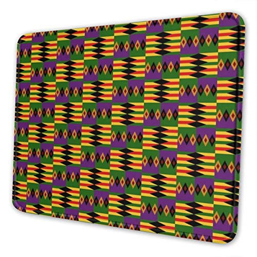 African Kente Cloth Repeating Pattern Design Neoprene Mouse pad Office Space Decor Home Office Computer Accessories Mousepads 25 X30 cm