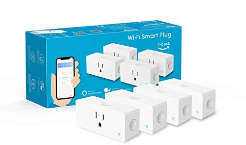 Amysen WiFi Smart Plug, Mini Outlet Compatible with Alexa, Google Assistant, No Hub Required, Control Your Devices from Anywhere(4 Pack)