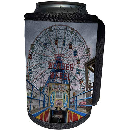 3dRose Roni Chastain Photography - Wonder Wheel, ferris wheel - Can Cooler Bottle Wrap -cc-112523-1-