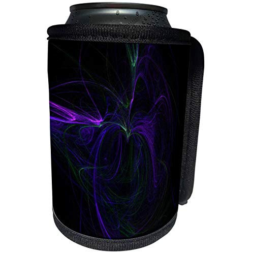 3dRose Anne Marie Baugh - Abstract - Purple and Green String Lightening Abstract - Can Cooler Bottle Wrap -cc-213574-1-