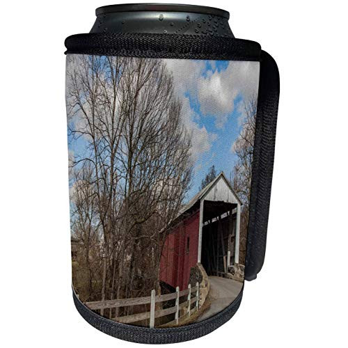 3dRose Roni Chastain Photography - Covered Bridge - Can Cooler Bottle Wrap -cc-243415-1-