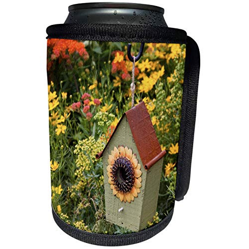 3dRose Danita Delimont - Garden - Sunflower birdhouse in garden with flowers - Can Cooler Bottle Wrap -cc-251042-1- 3dRose Danita Delimont - Garden - Sunflower birdhouse in garden with flowers - Can Cooler Bottle Wrap -cc-251042-1-