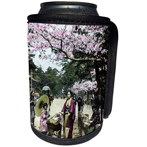 3dRose Scenes from the Past Magic Lantern Slides - Vintage Tokyo Japanese Mother Pushing Her Baby in Carriage Circa 1900 - Can Cooler Bottle Wrap -cc-269877-1-
