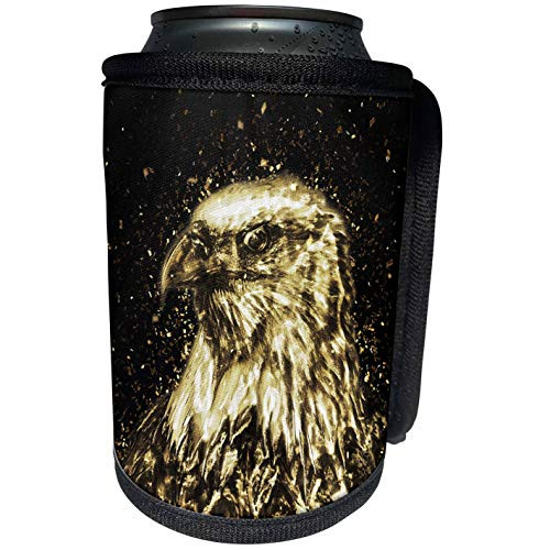 3dRose A magnificent American eagle in gold - Can Cooler Bottle Wrap -cc-339842-1-