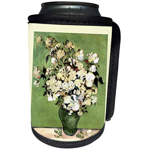 3dRose Florene Impressionism Art - Green n Ivory Framed Van Goghs Vase Of Roses Painting - Can Cooler Bottle Wrap -cc-47910-1- 3dRose Florene Impressionism Art - Green n Ivory Framed Van Goghs Vase Of Roses Painting - Can Cooler Bottle Wrap -cc-47910-1-