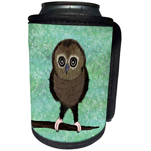 3dRose Janna Salak Designs Woodland Creatures - Baby Owls First Adventure - Green Blue - Can Cooler Bottle Wrap -cc-57120-1- 3dRose Janna Salak Designs Woodland Creatures - Baby Owls First Adventure - Green Blue - Can Cooler Bottle Wrap -cc-57120-1-