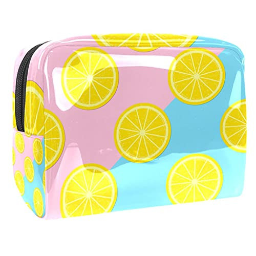 Lemon Fruit Citrus Makeup Bag Cosmetic Organizer Multifuncition Travel Waterproof Toiletry Bag with Zipper for Women