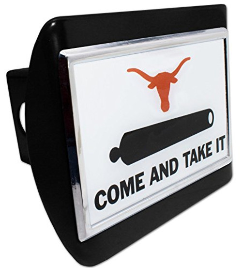 AMG University Texas Longhorns - Come and Take It Metal Emblem on Black Metal Hitch Cover AMG University Texas Longhorns - Come and Take It Metal Emblem on Black Metal Hitch Cover