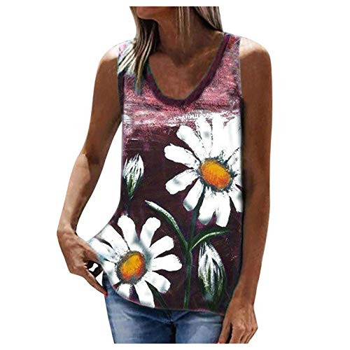 GCETTIC Women Tank Tops Tie Dye Shirts Casual Summer V Neck Cami Sleeveless Tops Tunic Tee Shirt Blouse Tops Vest for Women