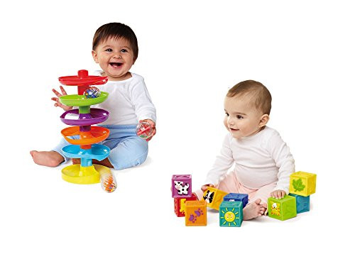 Early Years Squeak 'n Stack Blocks Baby Toy Whirl 'n Go Ball Tower