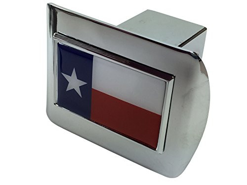 State of Texas flag METAL emblem on chrome METAL Hitch Cover (standard size)
