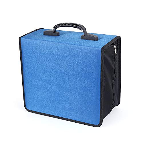 Siveit 400 Capacity CD/DVD Case Wallet VCD Storage Holder Booklet Album Box Binder-Blue-