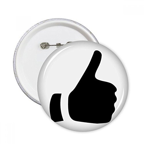 Praise Gesture Outline Pattern Round Pins Badge Button Emblem Accessory Decoration 5pcs