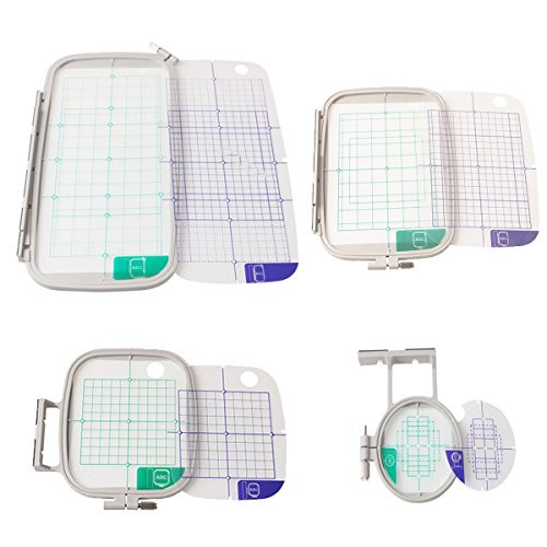 4-Piece Embroidery Hoop Set - Replaces SA442 SA443 SA444 SA445 - Hoops for Brother Machines PE-770 700 700II 750D 780D Innov-is 1000 1200 1250D - Babylock Ellure Ellure Plus Emore - Four Piece Replacement Set