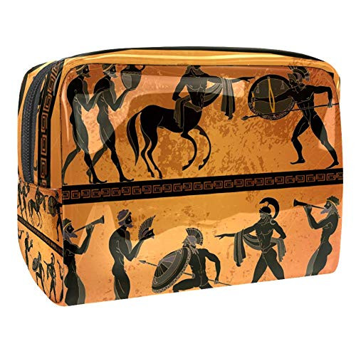 Greece Black Figure Pottery Ancient Greek Mythology Centaur Makeup Bag Waterproof Toiletry Bag with Zipper