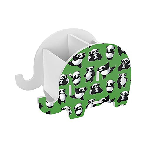 Panda Bears Elephant Pencil Holder Cell Phone Stand Removable Pen Cup Desk Decor Organizer Box