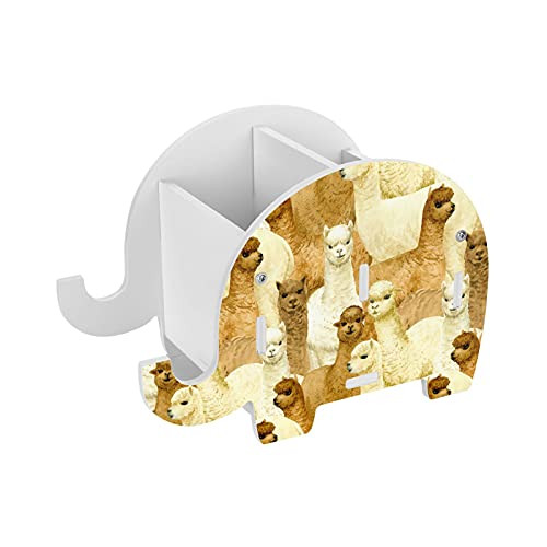 Alpaca Elephant Pencil Holder Cell Phone Stand Removable Pen Cup Desk Decor Organizer Box