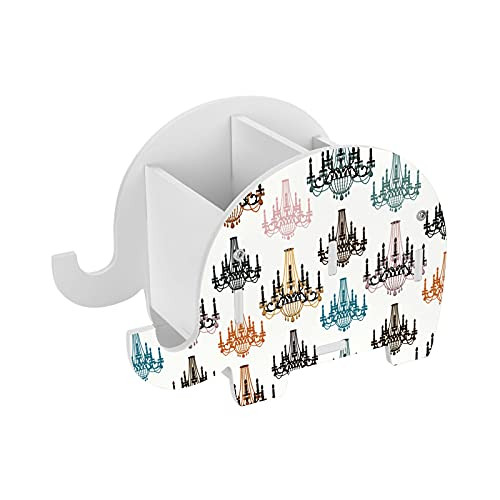 Chandeliers Elephant Pencil Holder Cell Phone Stand Removable Pen Cup Desk Decor Organizer Box