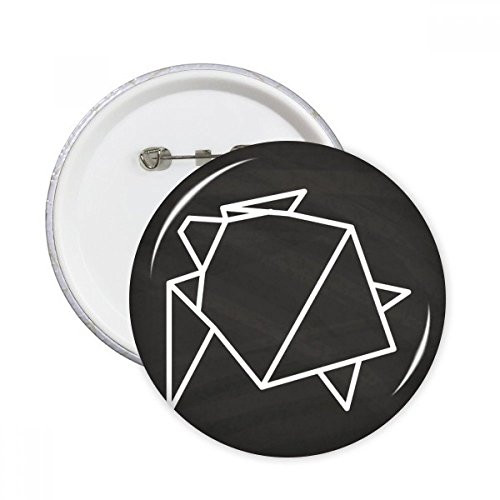 Abstract Origami Tortoise Geometric Shape Round Pins Badge Button Emblem Accessory Decoration 5pcs