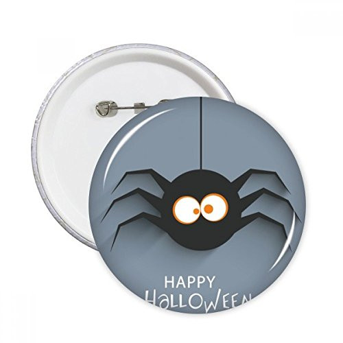 Halloween Insect Spider Cobweb Illustration Round Pins Badge Button Emblem Accessory Decoration 5pcs