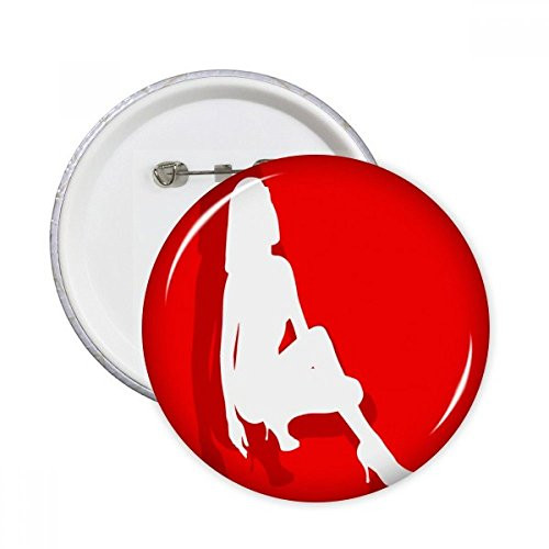 High-Heeled Shoe Women Round Pins Badge Button Emblem Accessory Decoration 5pcs
