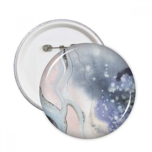 Ink Watercolor Shading Abstract Round Pins Badge Button Emblem Accessory Decoration 5pcs