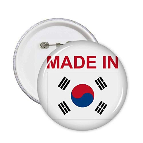Made in South Korea Country Love Round Pins Badge Button Emblem Accessory Decoration 5pcs