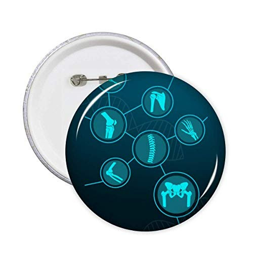 Bone Structure Illustration Human Round Pins Badge Button Emblem Accessory Decoration 5pcs