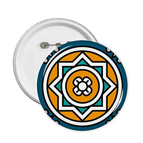 Abstract Morocco Style Geometry Pattern Pins Badge Button Emblem Accessory Decoration 5pcs