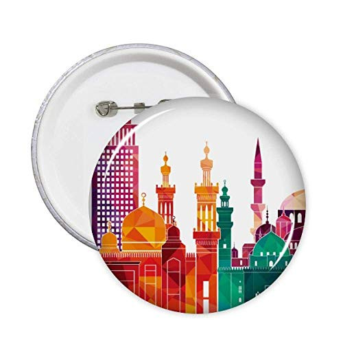 Ancient Egypt Morden City Pattern Pins Badge Button Emblem Accessory Decoration 5pcs