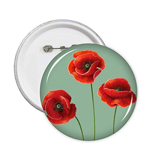 Art Painting Corn Red Flowers Pins Badge Button Emblem Accessory Decoration 5pcs