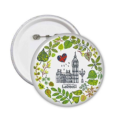 Big Ben London England Illustration Pins Badge Button Emblem Accessory Decoration 5pcs