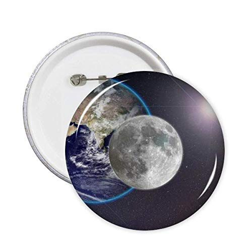 Blue Earth White Planet White Pins Badge Button Emblem Accessory Decoration 5pcs