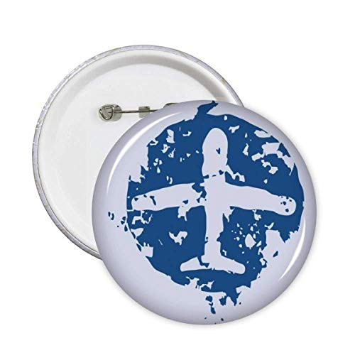Blue Plane Design Illustration Pattern Pins Badge Button Emblem Accessory Decoration 5pcs