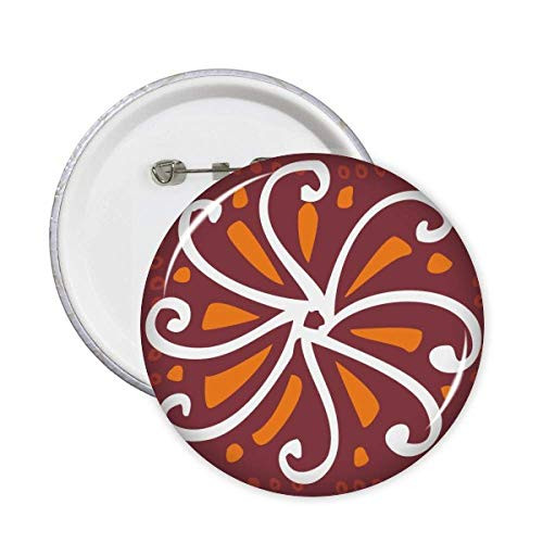 Brown Chrysanthemum Mexico Totems Civilization Pins Badge Button Emblem Accessory Decoration 5pcs
