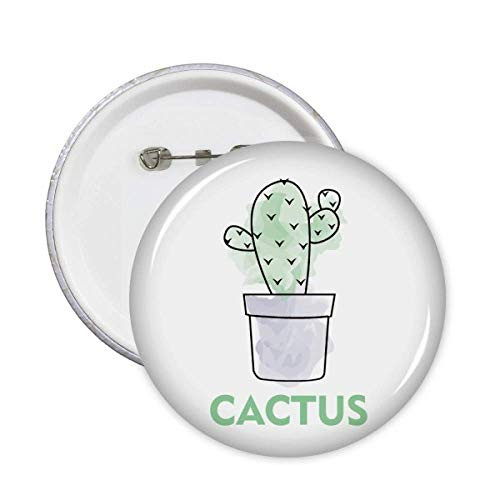 Cactus Succulents Potted Plant Watercolor Pins Badge Button Emblem Accessory Decoration 5pcs