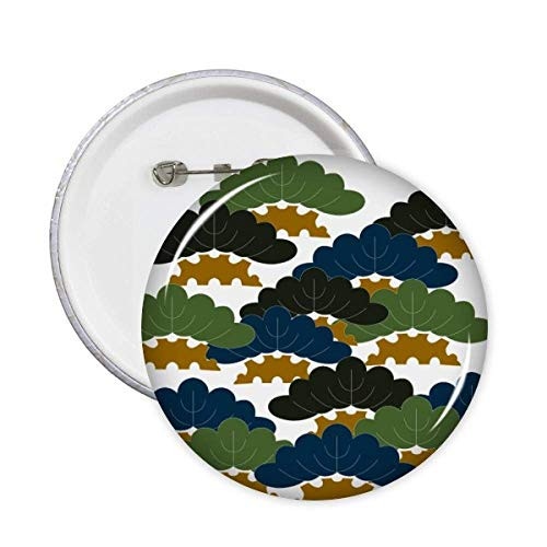 China Pine Tree Traditional Abstract Pattern Pins Badge Button Emblem Accessory Decoration 5pcs