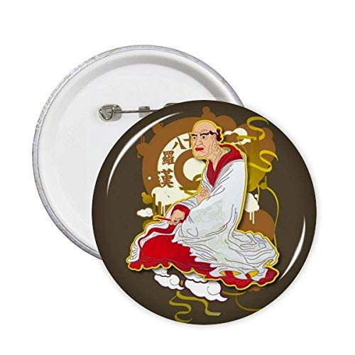 Culture Eighteen Arhats Customs Figure Pins Badge Button Emblem Accessory Decoration 5pcs