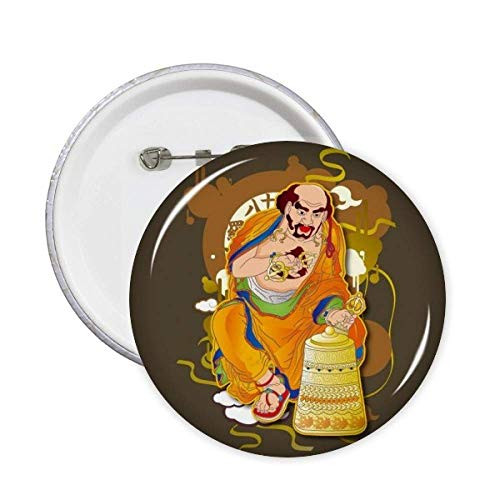 Customs Eighteen Arhats Figure Pattern Pins Badge Button Emblem Accessory Decoration 5pcs