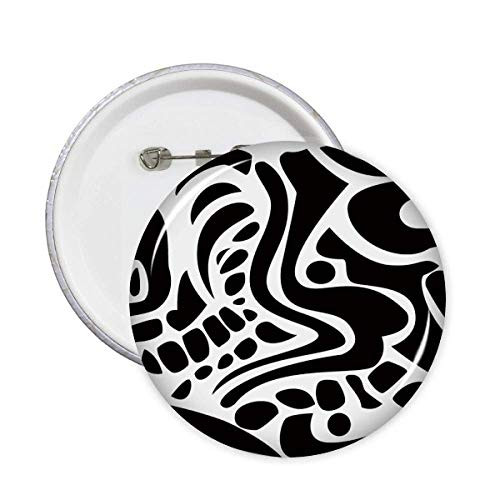 Egypt Black White Abstract Totem Fresco Pins Badge Button Emblem Accessory Decoration 5pcs