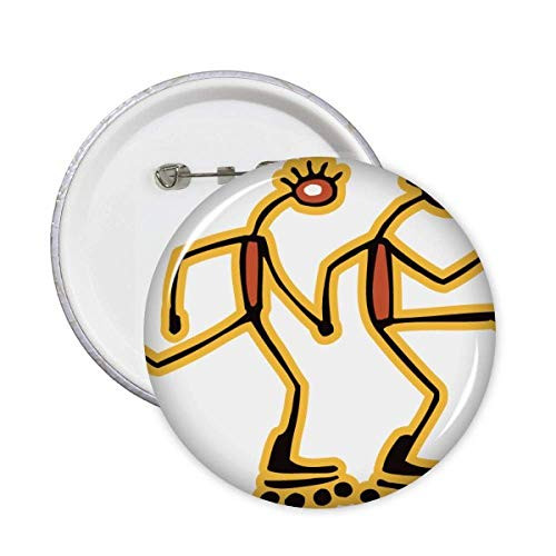 Egypt Figure Roller Skating Pattern Pins Badge Button Emblem Accessory Decoration 5pcs
