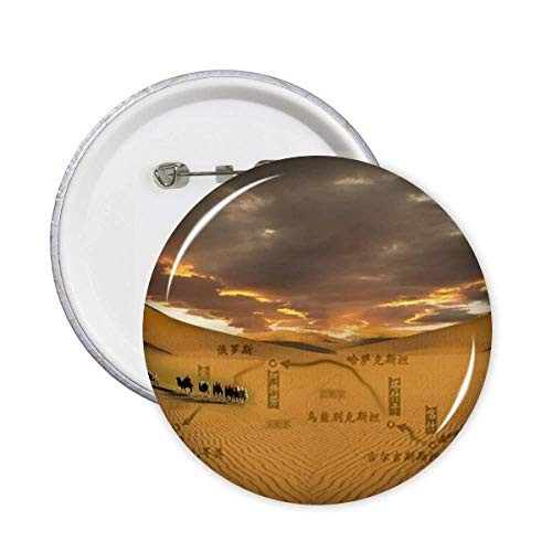 Map Desert Along The Way to The Silk Road Pins Badge Button Emblem Accessory Decoration 5pcs